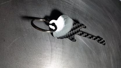Fender Stratocaster Guitar Inspired Solid CARBON FIBER 2.0mm Key Chain
