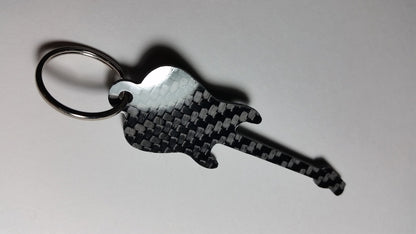 Fender Stratocaster Guitar Inspired Solid CARBON FIBER 2.0mm Key Chain