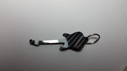 Fender Stratocaster Guitar Inspired Solid CARBON FIBER 2.0mm Key Chain