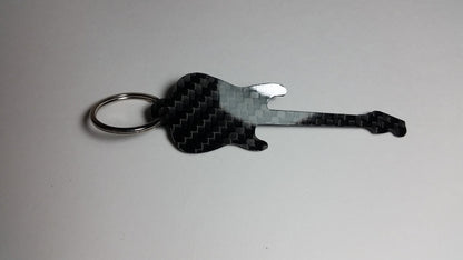Fender Stratocaster Guitar Inspired Solid CARBON FIBER 2.0mm Key Chain