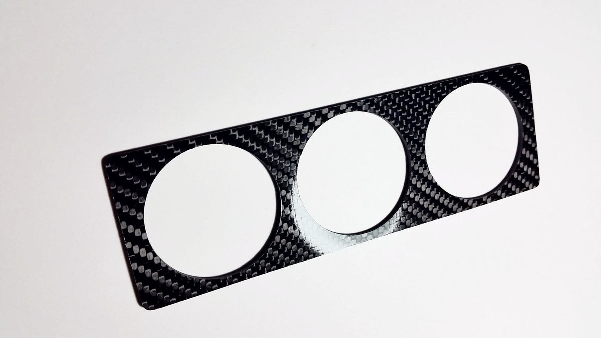 52mm SOLID CARBON FIBER TRIPLE SINGLE DIN RADIO GAUGE IN DASH PANEL POD