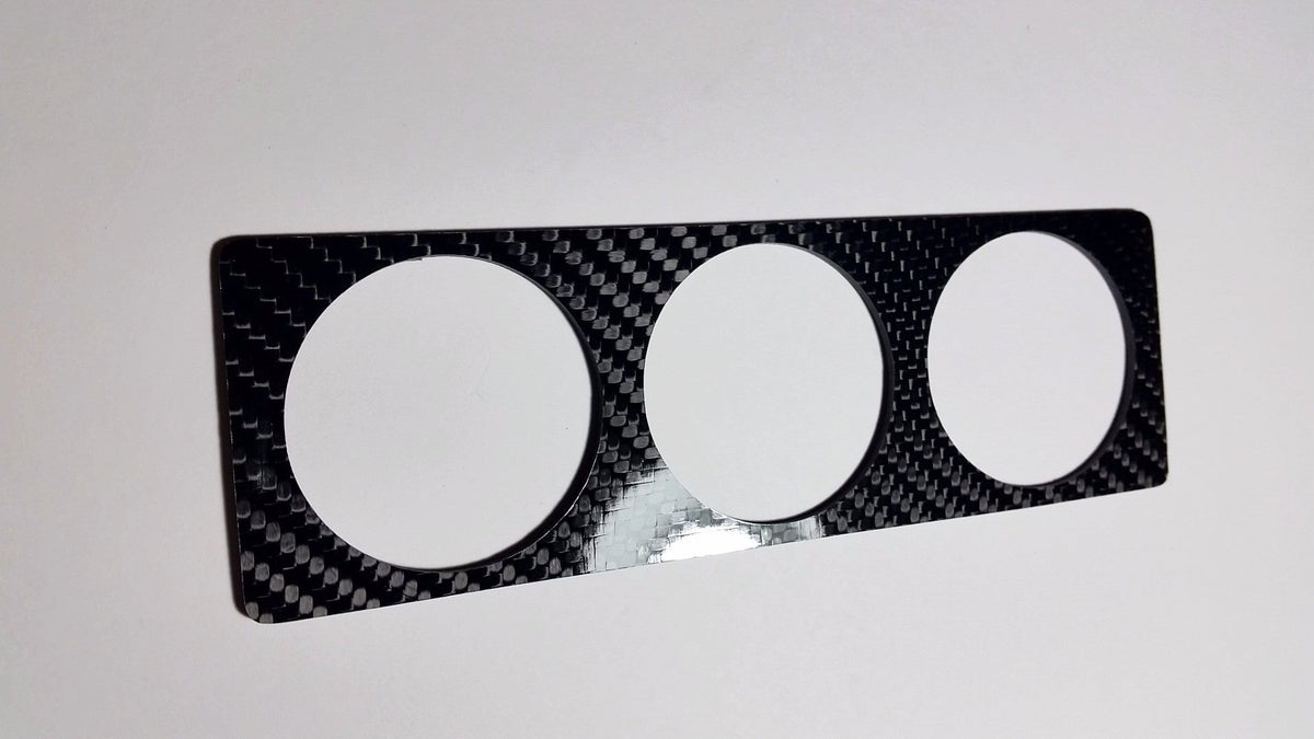 52mm SOLID CARBON FIBER TRIPLE SINGLE DIN RADIO GAUGE IN DASH PANEL POD