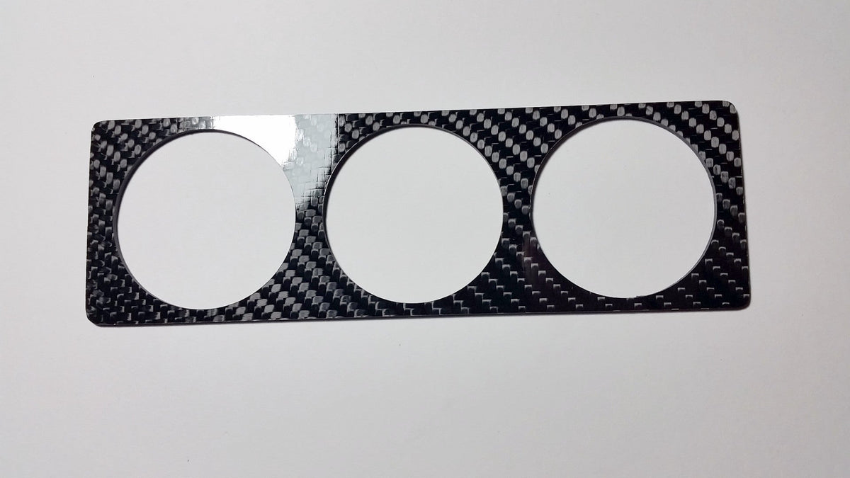 52mm SOLID CARBON FIBER TRIPLE SINGLE DIN RADIO GAUGE IN DASH PANEL POD