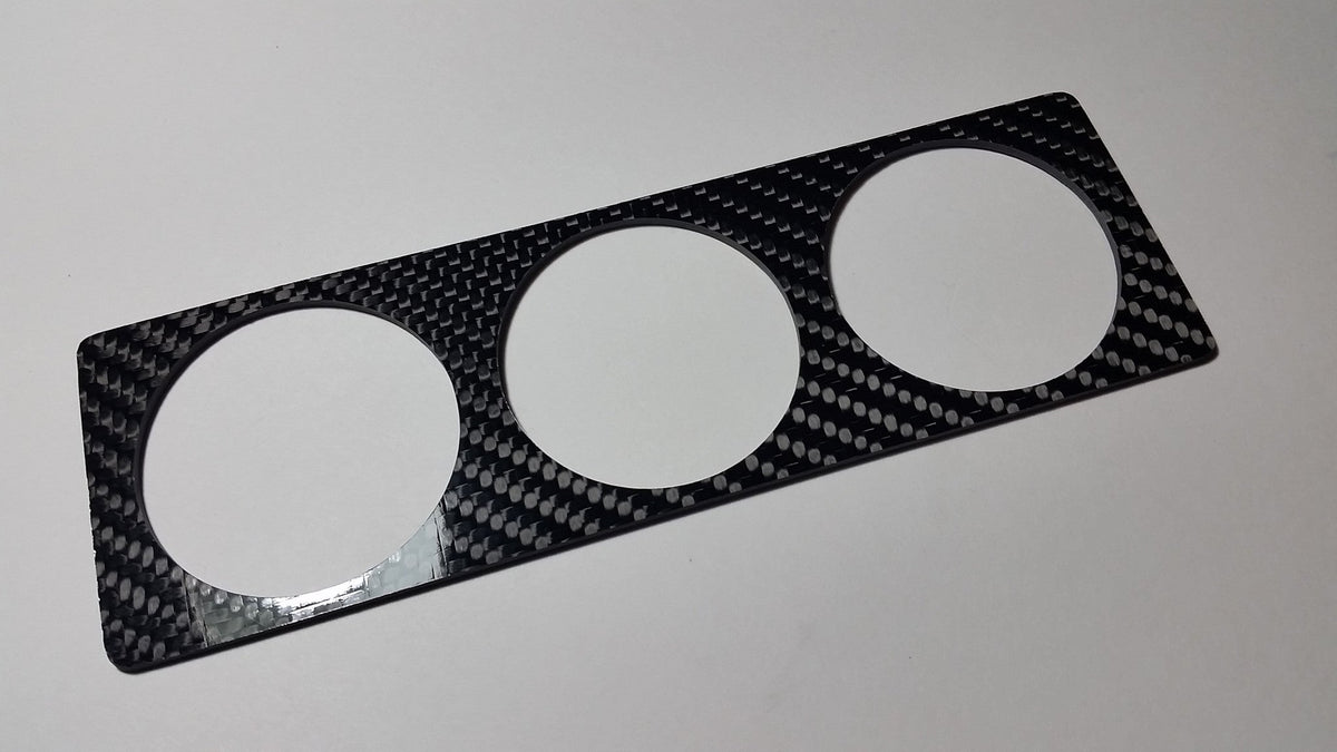 52mm SOLID CARBON FIBER TRIPLE SINGLE DIN RADIO GAUGE IN DASH PANEL POD