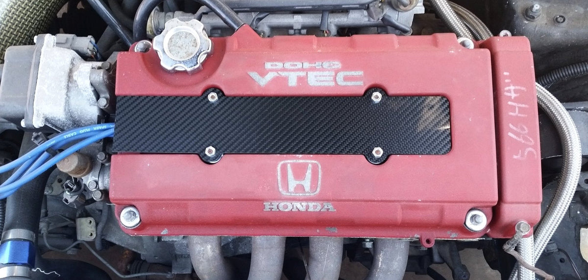 HONDA B18 B16 B SERIES VTEC REAL CARBON FIBER VALVE COVER SPARK PLUG INSERT