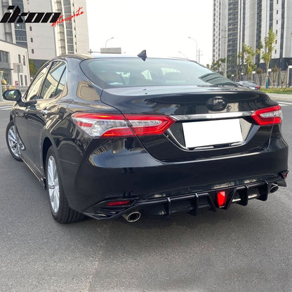 2018-2024 Toyota Camry LE XLE Gloss Black Rear Bumper Diffuser Lip PP