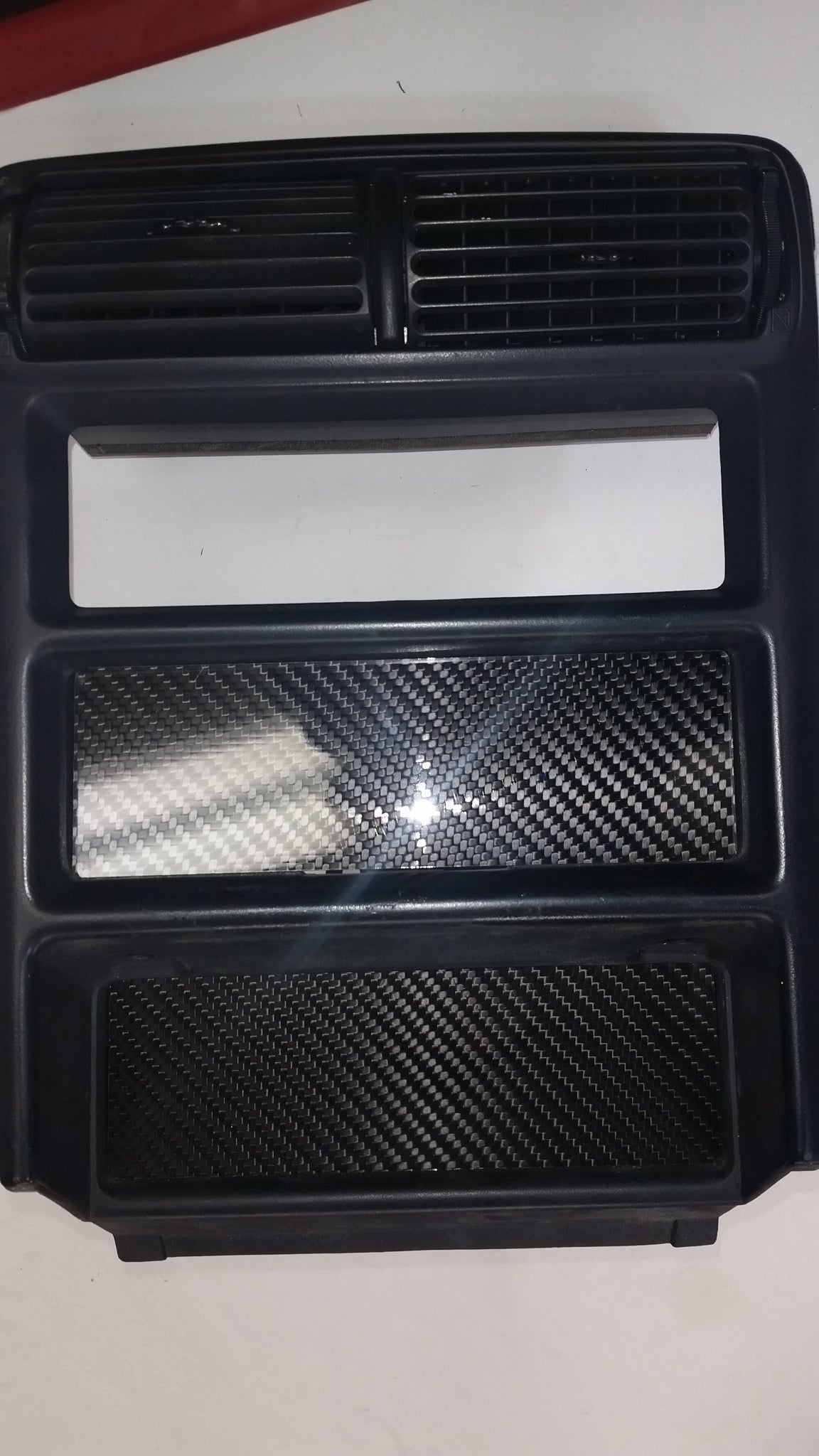 94-00 Mustang CARBON FIBER Radio Stereo CD Delete Plate 2 PIECES