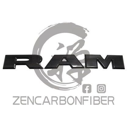 2019+ Dodge RAM 1500/TRX Carbon Fiber Rear Tailgate Emblem Cover