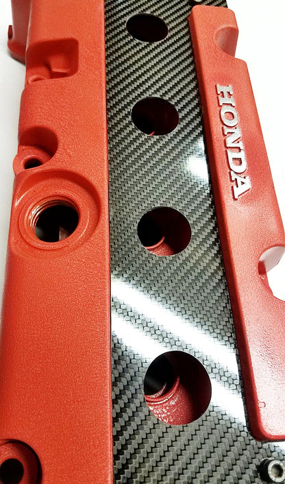 CARBON FIBER K Series Spark Plug Cover INSERT K20 K24 RSX TSX Si with 4 cutouts