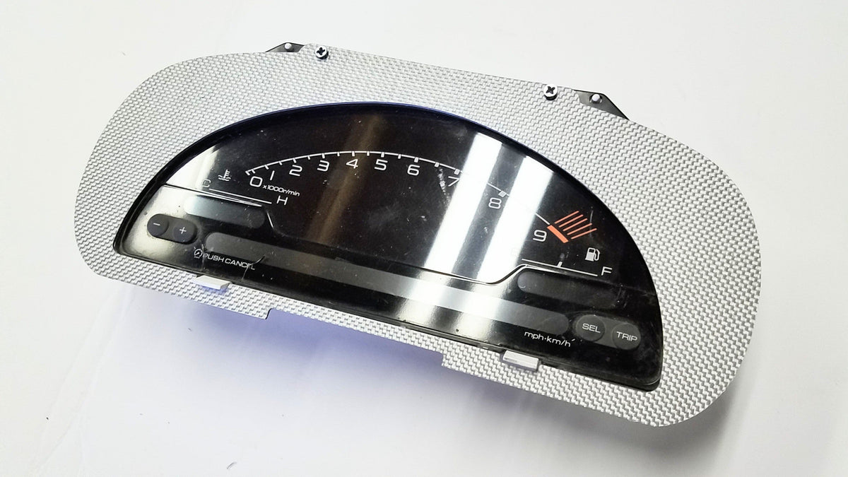 SILVER CARBON COMPOSITE MATTE Conversion Bezel for S2000 AP1 AP2 Cluster Honda EG EK EF and Acura DC