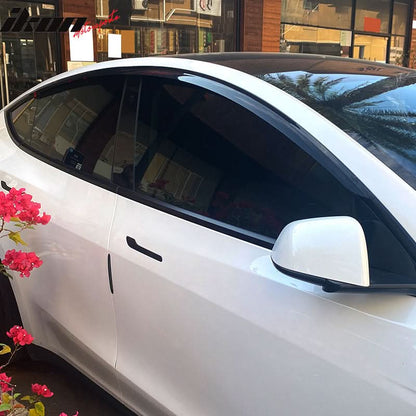 2020-2024 Tesla Model Y Smoke Acrylic Window Visors Deflectors 4PCS