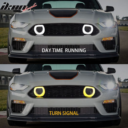 2021-2023 Ford Mustang Mach 1 Car Front Grille Black W/ LED Lamp ABS