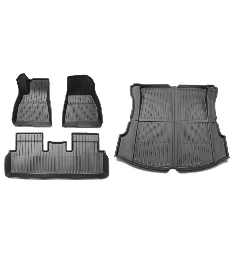 2017-2023 Tesla Model 3 Floor Mats Interior Liners & Rear Trunk Mat Set