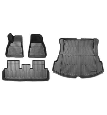 2017-2023 Tesla Model 3 Floor Mats Interior Liners & Rear Trunk Mat Set