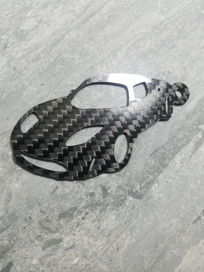 Carbon Fiber keychain lanyard fits 2008 Tesla Roadster gift