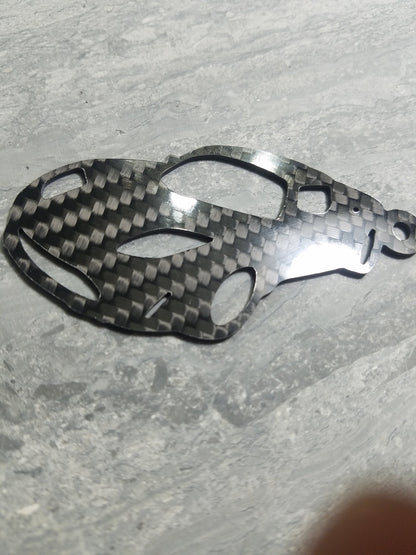 Carbon Fiber keychain lanyard fits 2008 Tesla Roadster gift