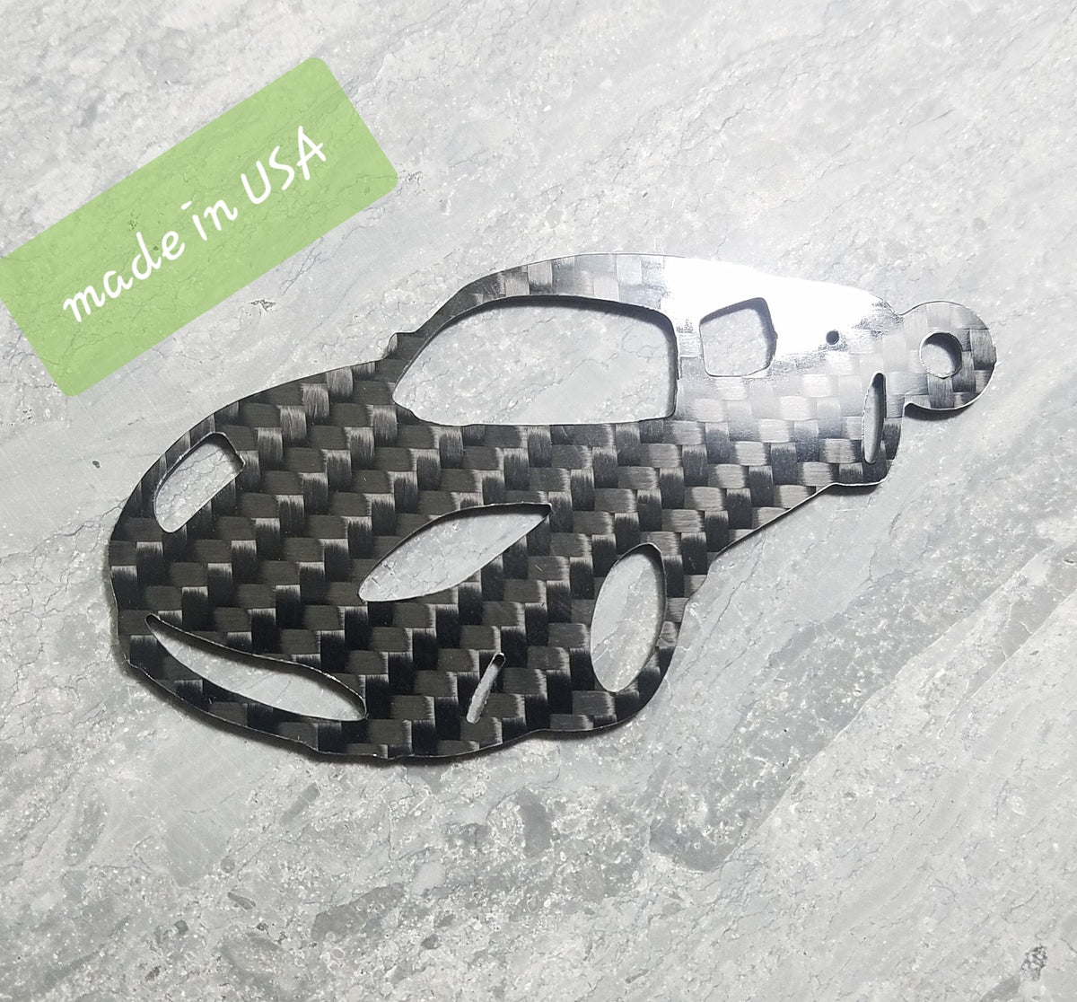Carbon Fiber keychain lanyard fits 2008 Tesla Roadster gift