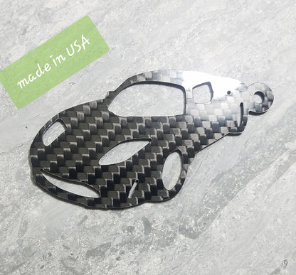 Carbon Fiber keychain lanyard fits 2008 Tesla Roadster gift