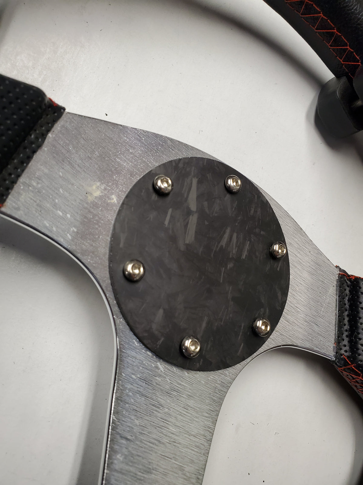 FORGED CARBON FIBER ROUND Matte Steering Wheel Horn Button Cover Plate NO Button