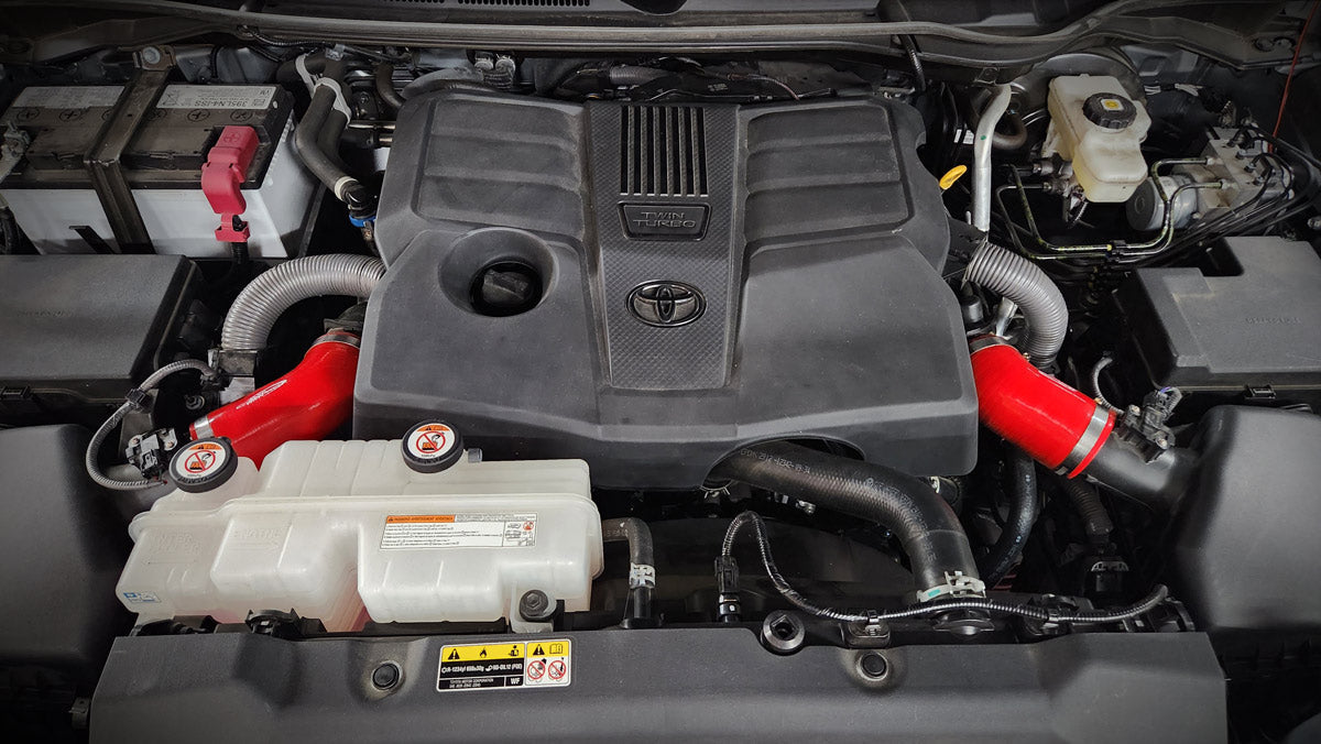 Burger Motorsports silicone intake pipes Toyota Tundra 2022 2023 engine