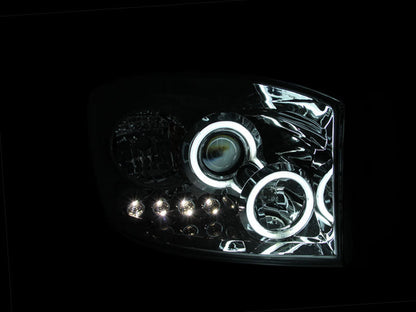 Anzo 2006-2008 Dodge Ram 1500 Projector Headlights w/ Halo Chrome (CCFL)