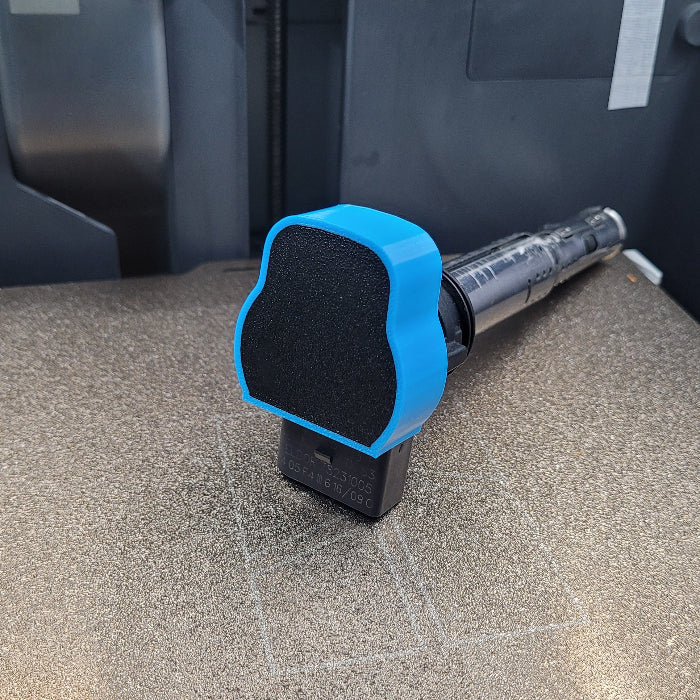 VW/Audi Ignition Coil Cover SET - 07K Style #5: BRIGHT BLUE Base W/ Insert