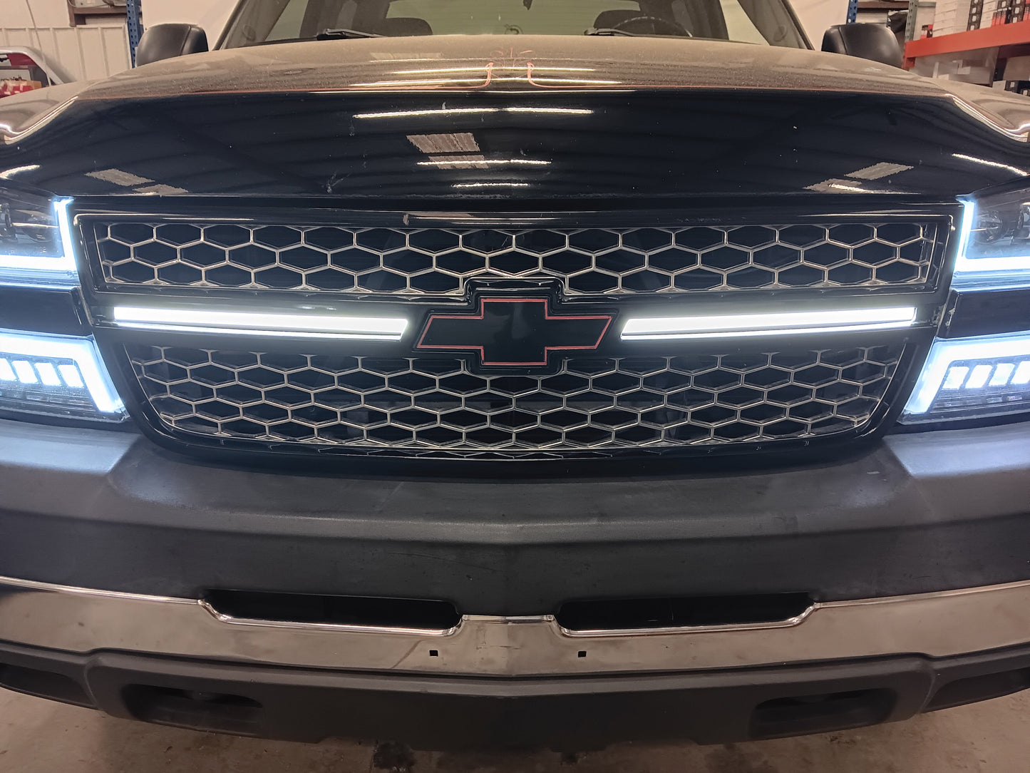 03-07 Chevrolet Silverado DRL Grille Light Bars White Running Light Only