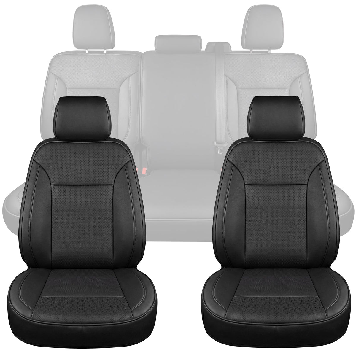 Umbrauto Custom Seat Covers for Silverado and GMC Sierra,Waterproof Nappa Leather Full Set Seatcovers for Chevy Silverado/GMC Sierra 2007-2013 & 2019-2026 1500, 2020-2026 2500HD 3500HD Crew/Double/Extended Cab