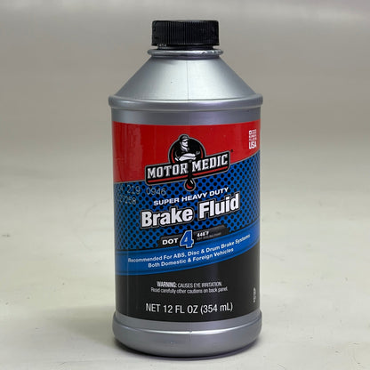 MOTOR MEDIC (6 PACK) Super Heavy Duty Dot 4 Brake Fluid 12 fl oz Grey M4512
