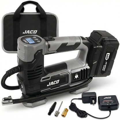 20V Cordless Tire Inflator Portable Air Compressor | 4.0Ah Lithium-Ion Battery Powered Air Pump