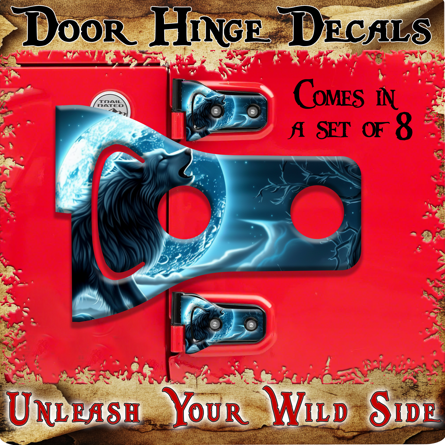 Wolf Door hinge decals 20
