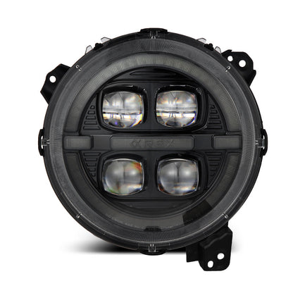 AlphaRex 18-23 Jeep Wrangler JL/Gladiator JT LED Proj Headlights Alpha-Blk w/ Activ Light/Seq Signal 880867 *Discontinued