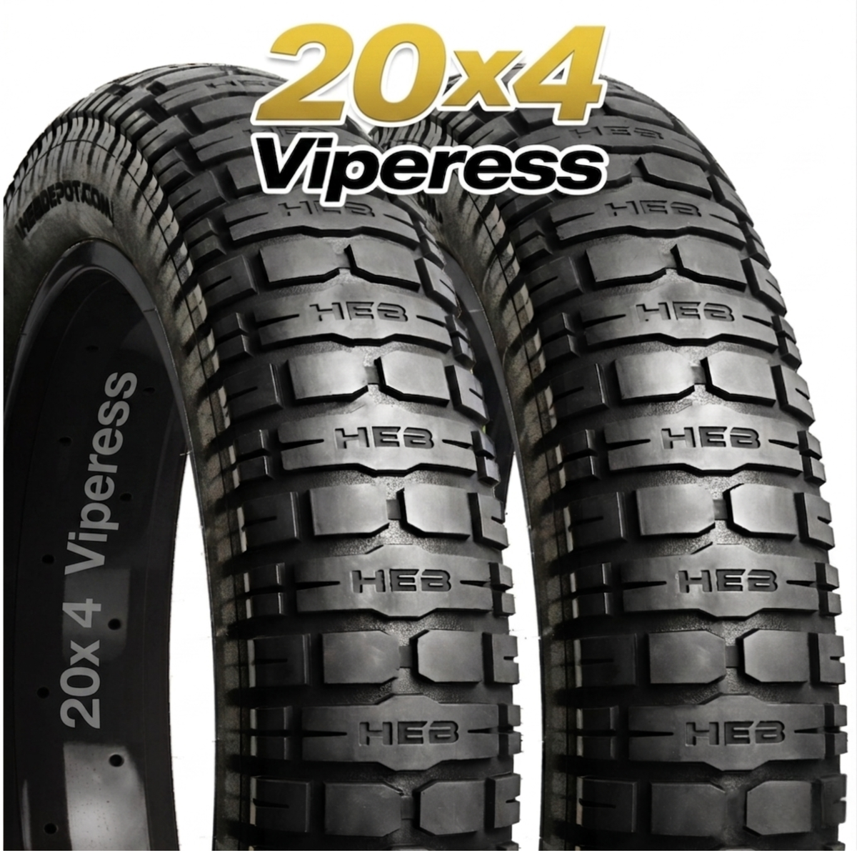 HEB Viperess Fat Tire SET of 2 Tires - 20" x 4" (Tubes Not Included)