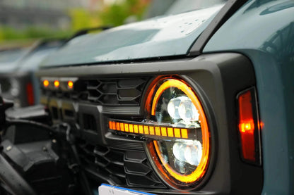 2021-2025 Ford Bronco Archaic Bi-LED Projector Headlights with White & Amber DRL