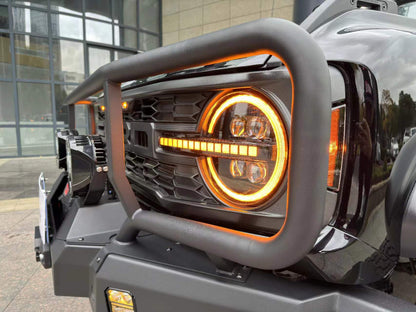 2021-2025 Ford Bronco Archaic Bi-LED Projector Headlights with White & Amber DRL