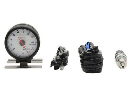 APEXi 60mm Oil Pressure Gauge White Face Black Bezel *Discontinued