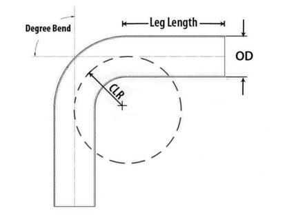 HPS Performance Products HPS 4" OD 60 Degree Bend 6061 Aluminum Elbow Pipe Tubing 16 Gauge w/ 5 1/2" CLR