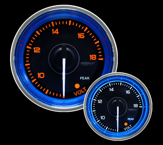 2-1/16" Crystal Blue Electrical Volt Gauge