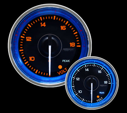 2-1/16" Crystal Blue Electrical Volt Gauge
