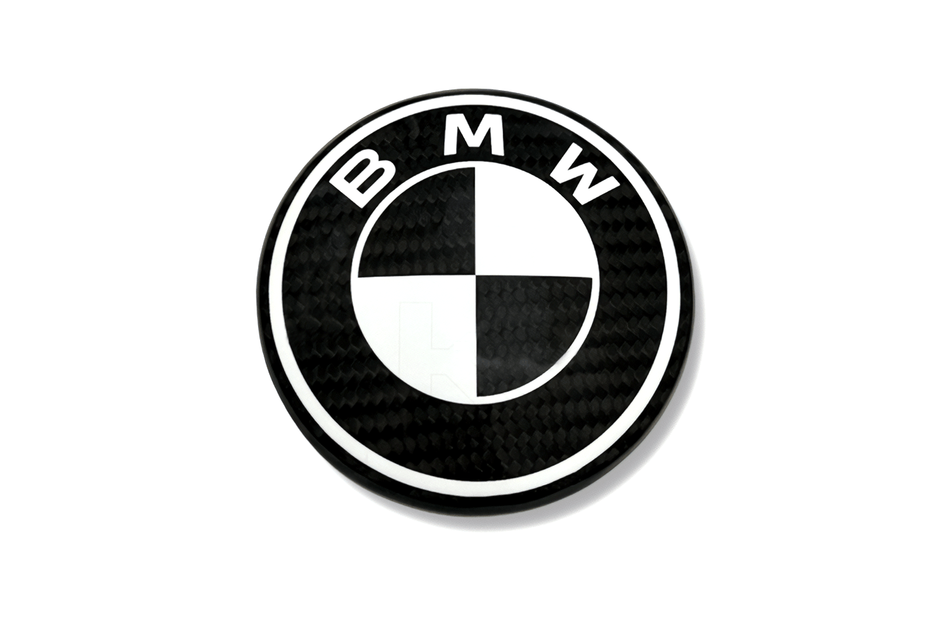 BMW Roundel Emblem Covers - Full Carbon Fiber Black and White Style