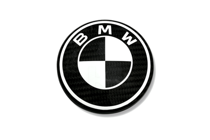 BMW Roundel Emblem Covers - Full Carbon Fiber Black and White Style