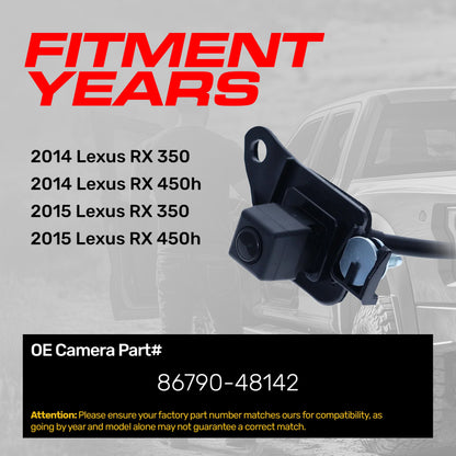 Lexus RX 350/450h (2014-2015) OEM Replacement Backup Camera OE Part # 86790-48142
