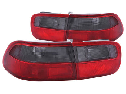 Anzo 1992-1995 Honda Civic Taillights Red/Smoke - OEM