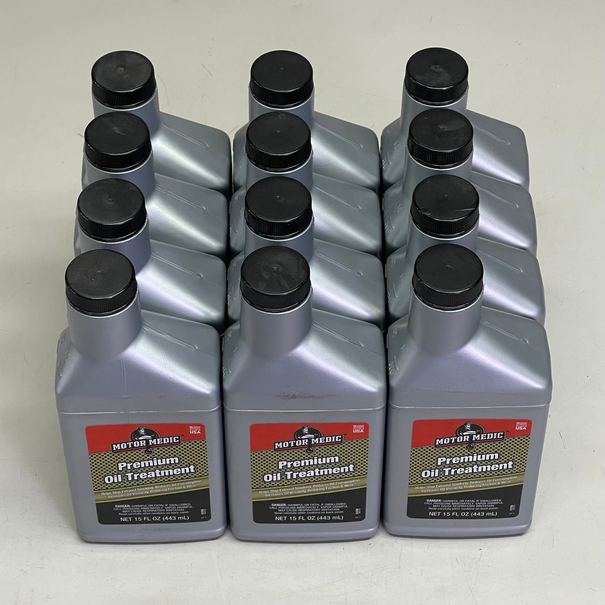 MOTOR MEDIC (12 PACK) Premium Oil Treatment 15 fl oz Grey M3215