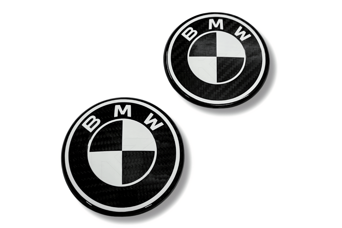 BMW Roundel Emblem Covers - Full Carbon Fiber Black and White Style