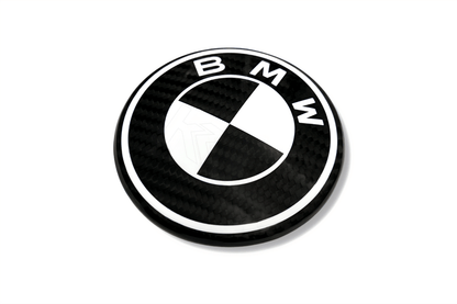 BMW Roundel Emblem Covers - Full Carbon Fiber Black and White Style