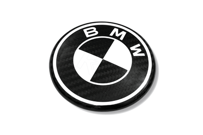 BMW Roundel Emblem Covers - Full Carbon Fiber Black and White Style