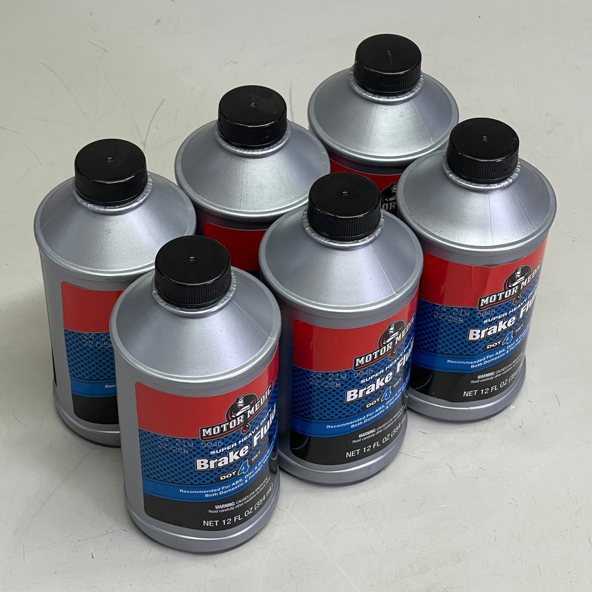 MOTOR MEDIC (6 PACK) Super Heavy Duty Dot 4 Brake Fluid 12 fl oz Grey M4512