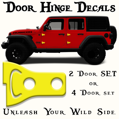 Yellow print Door hinge decals 22