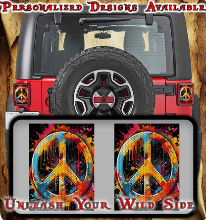 Peace print Taillight cover decal 22